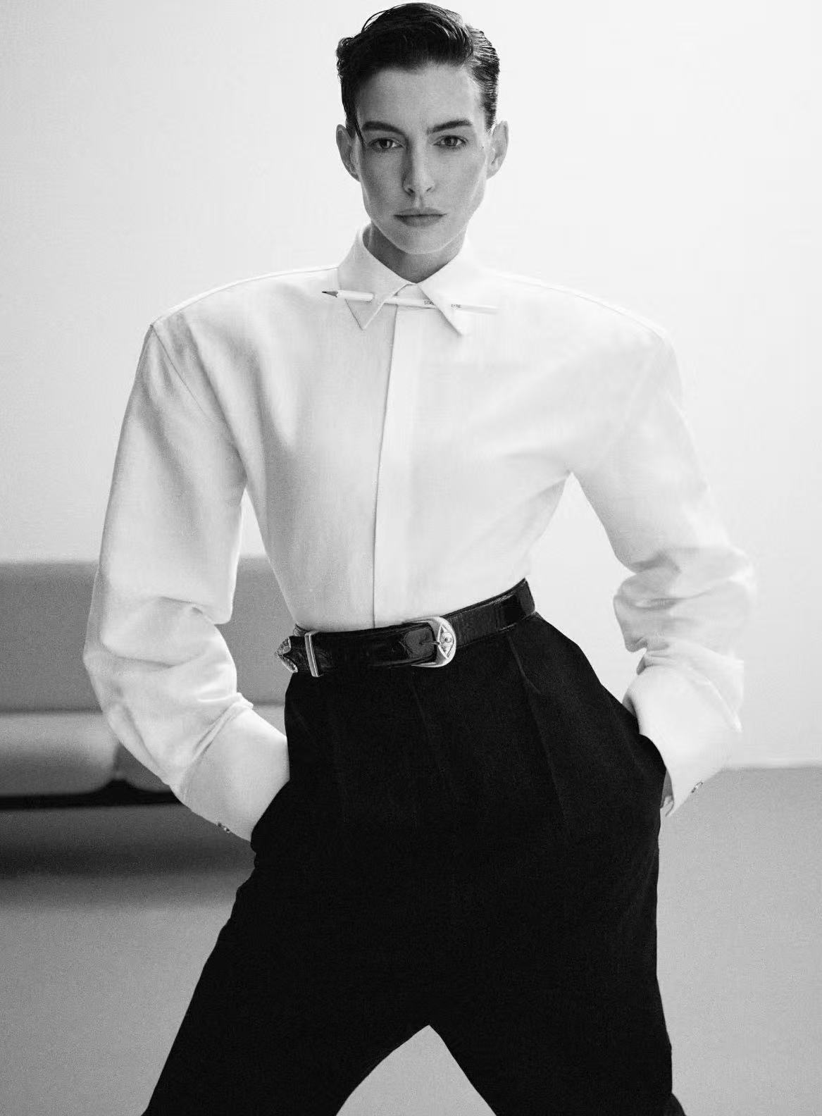 Anne Hathaway slick pixie cut hairstyle