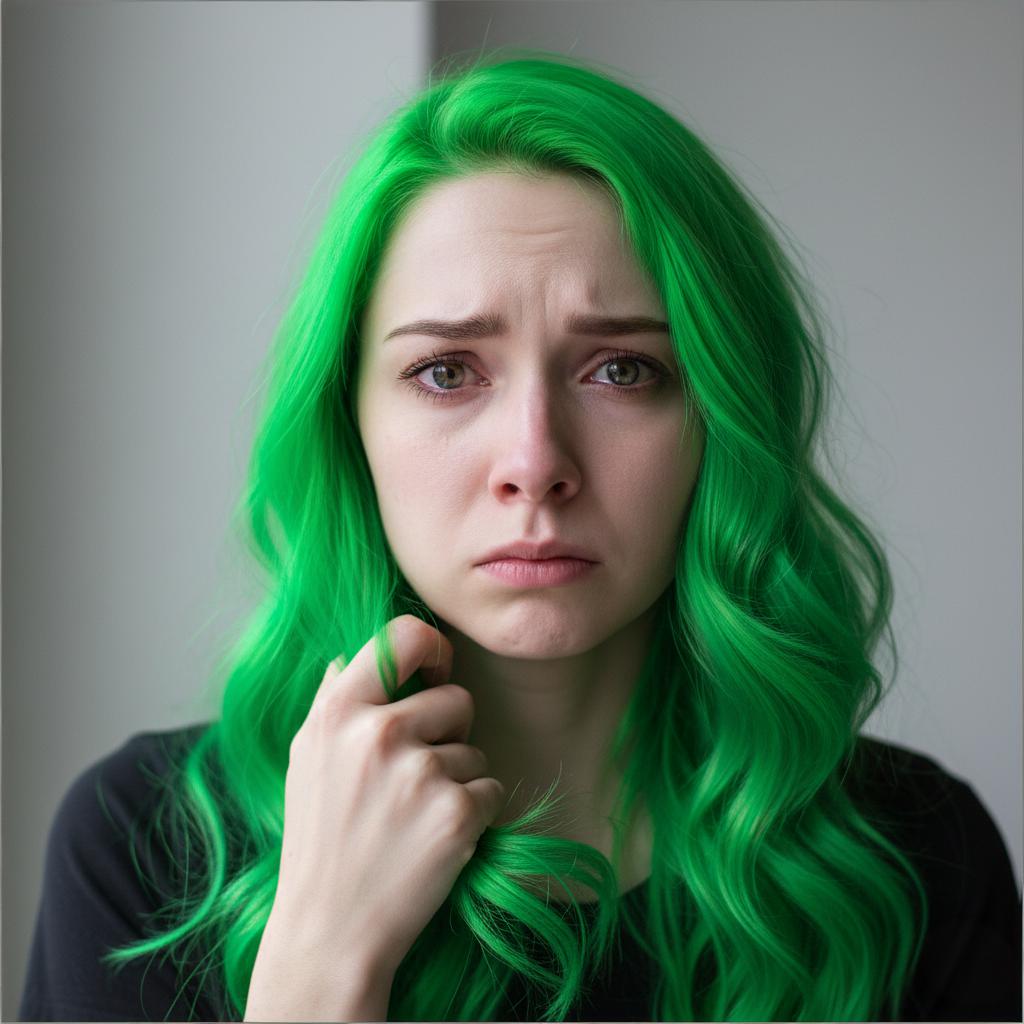The Neon Nightmare: shocking fluorescent green hair disaster