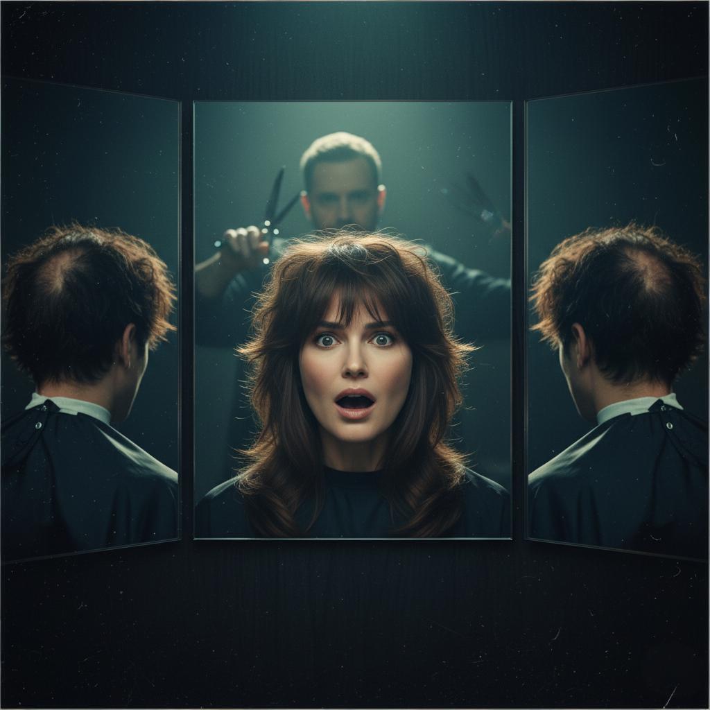 Actual disastrous haircut result - uneven layers and choppy bangs