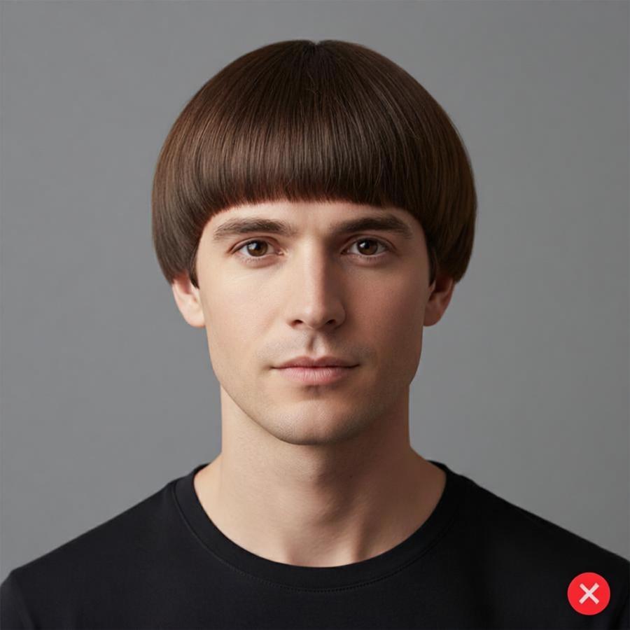 Round face shape with Mop-top transformation - potential widening effect