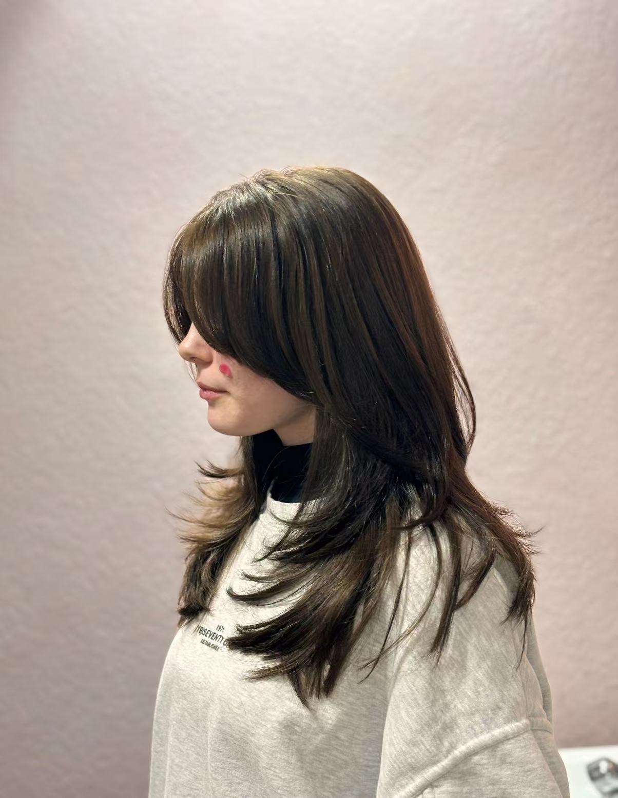 Side view of butterfly layers with flipped ends and layered shape