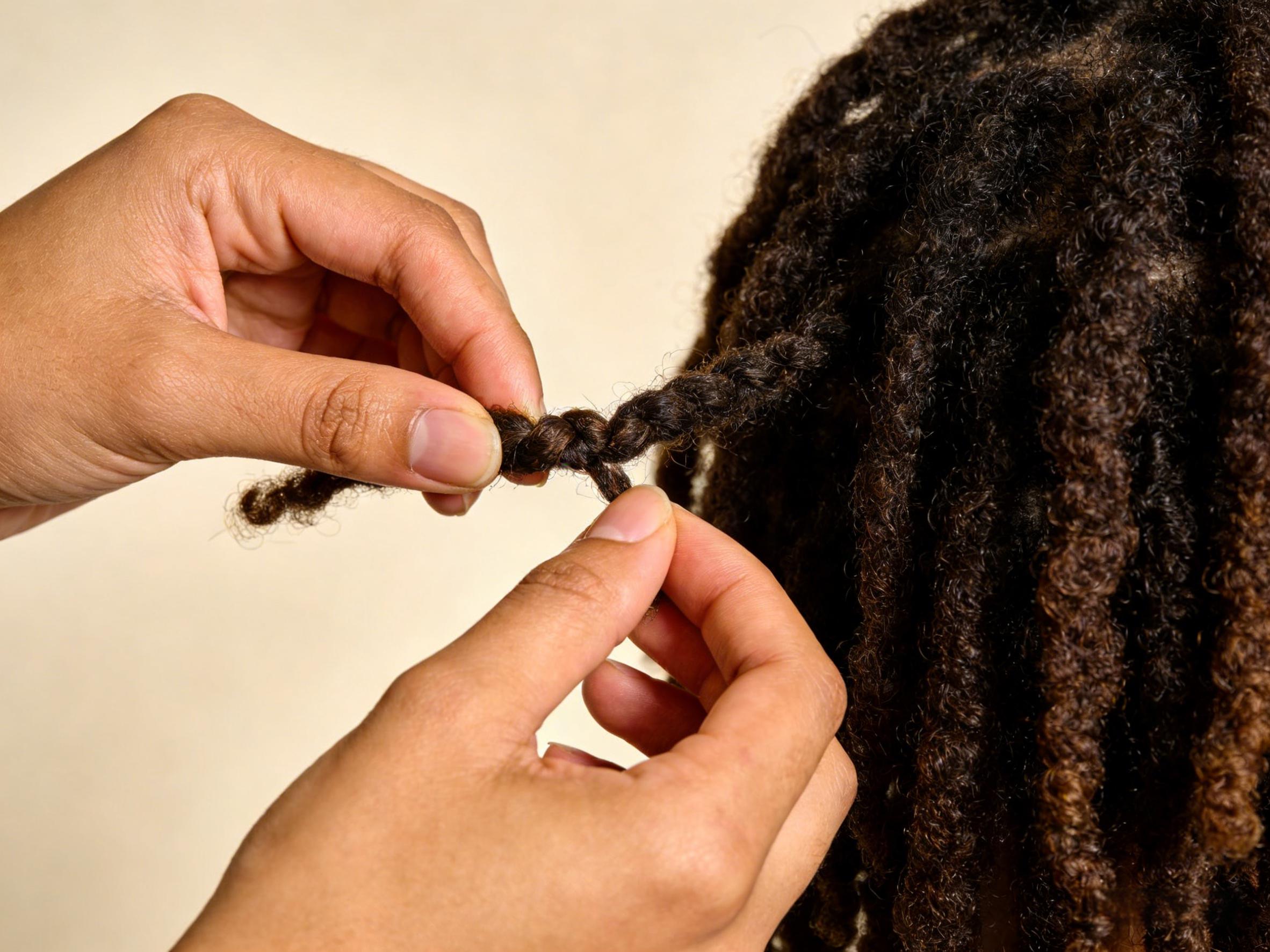 Twist and rip method demonstration on Afro-textured hair