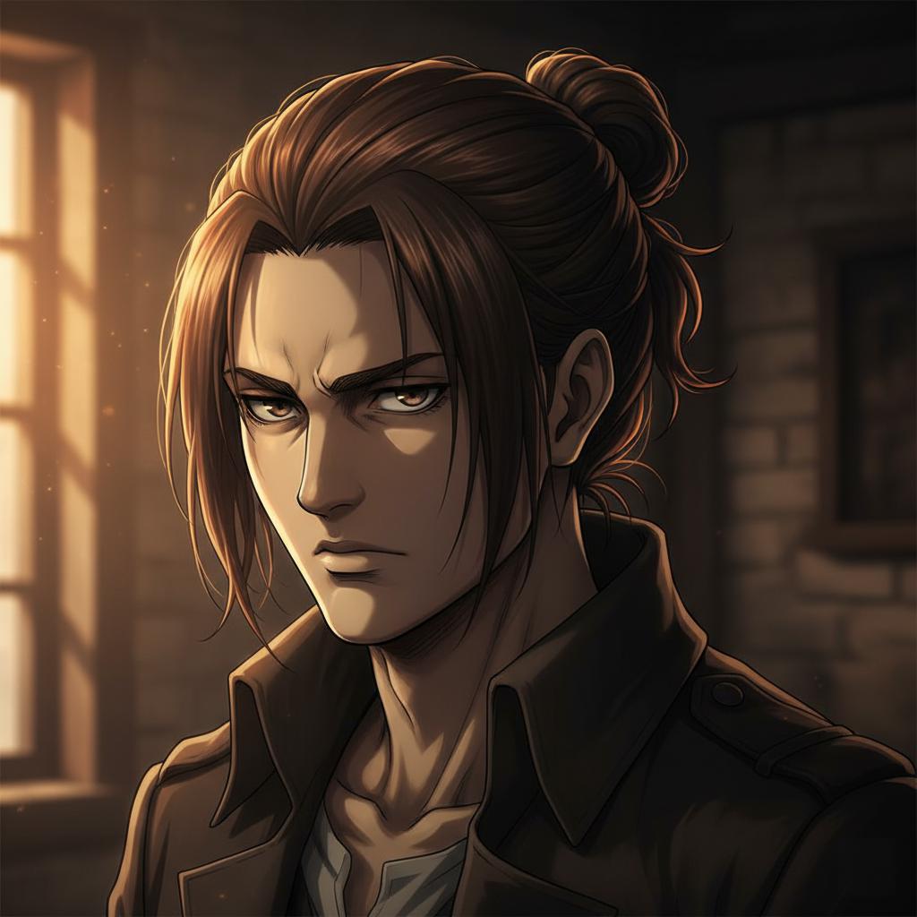 Stage 2: Half-up bun - Eren's battle-ready style