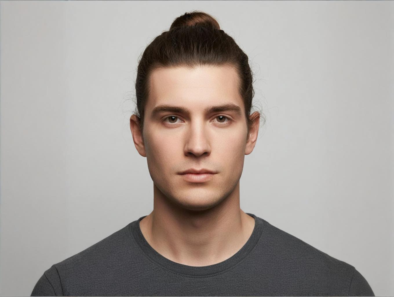 After: Eren Yeager style man bun transformation