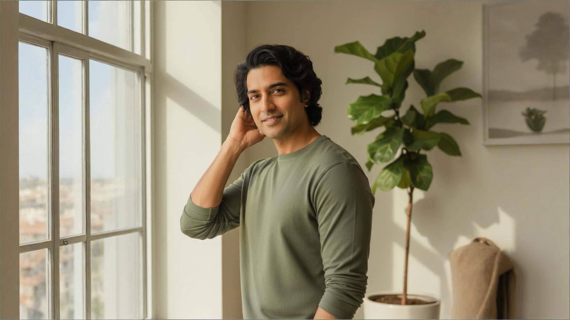 Confident model with healthy hair