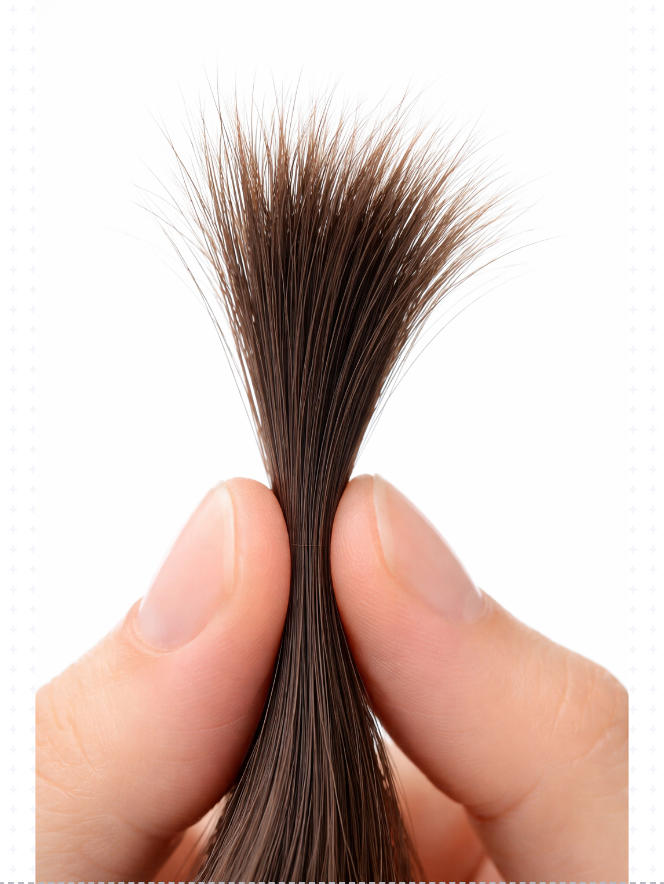 Visual comparison of 100 hair strands bundle