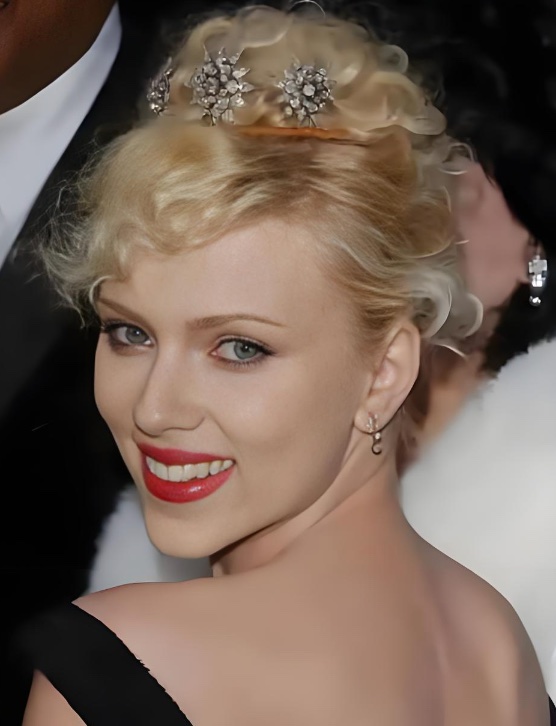 Updo hairstyle for pointed chin