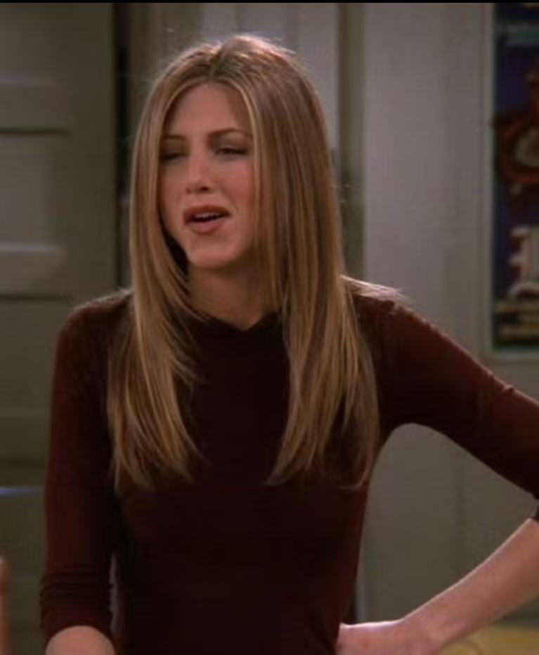 Classic long straight hairstyle with soft face framing