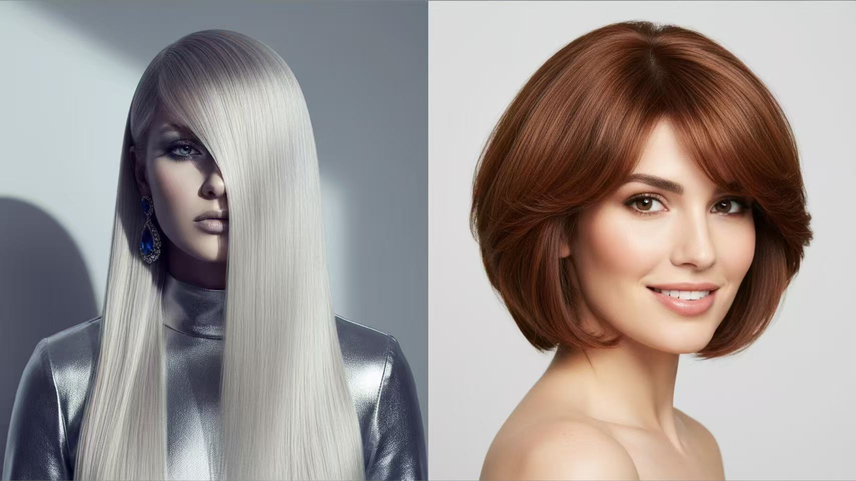 Rosalina grey hair vs Daisy auburn hair comparison