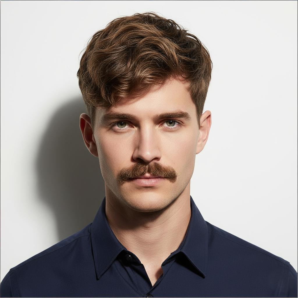 Male model with Mario inspired textured haircut