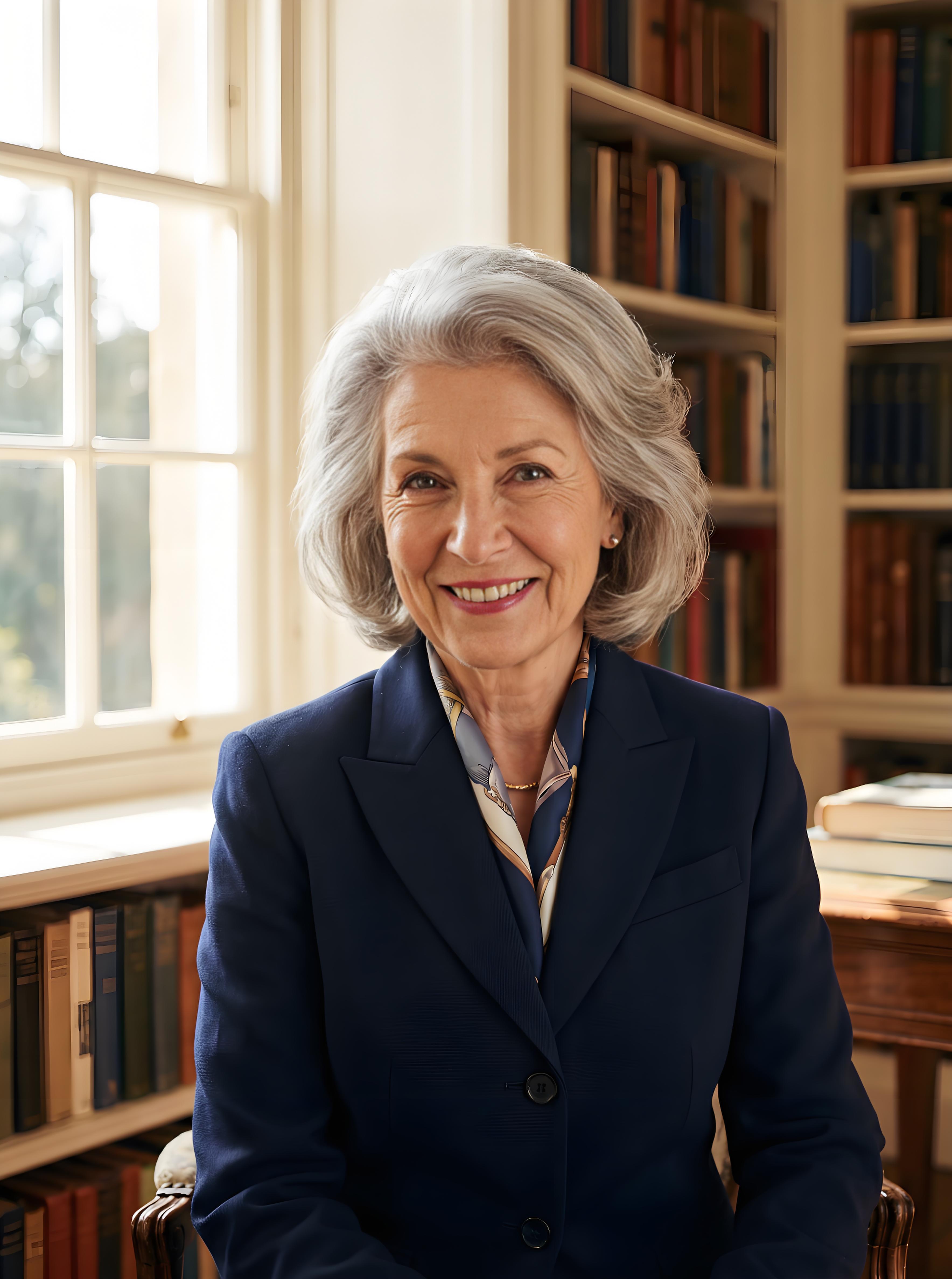 Elegant mature woman with sophisticated hairstyle