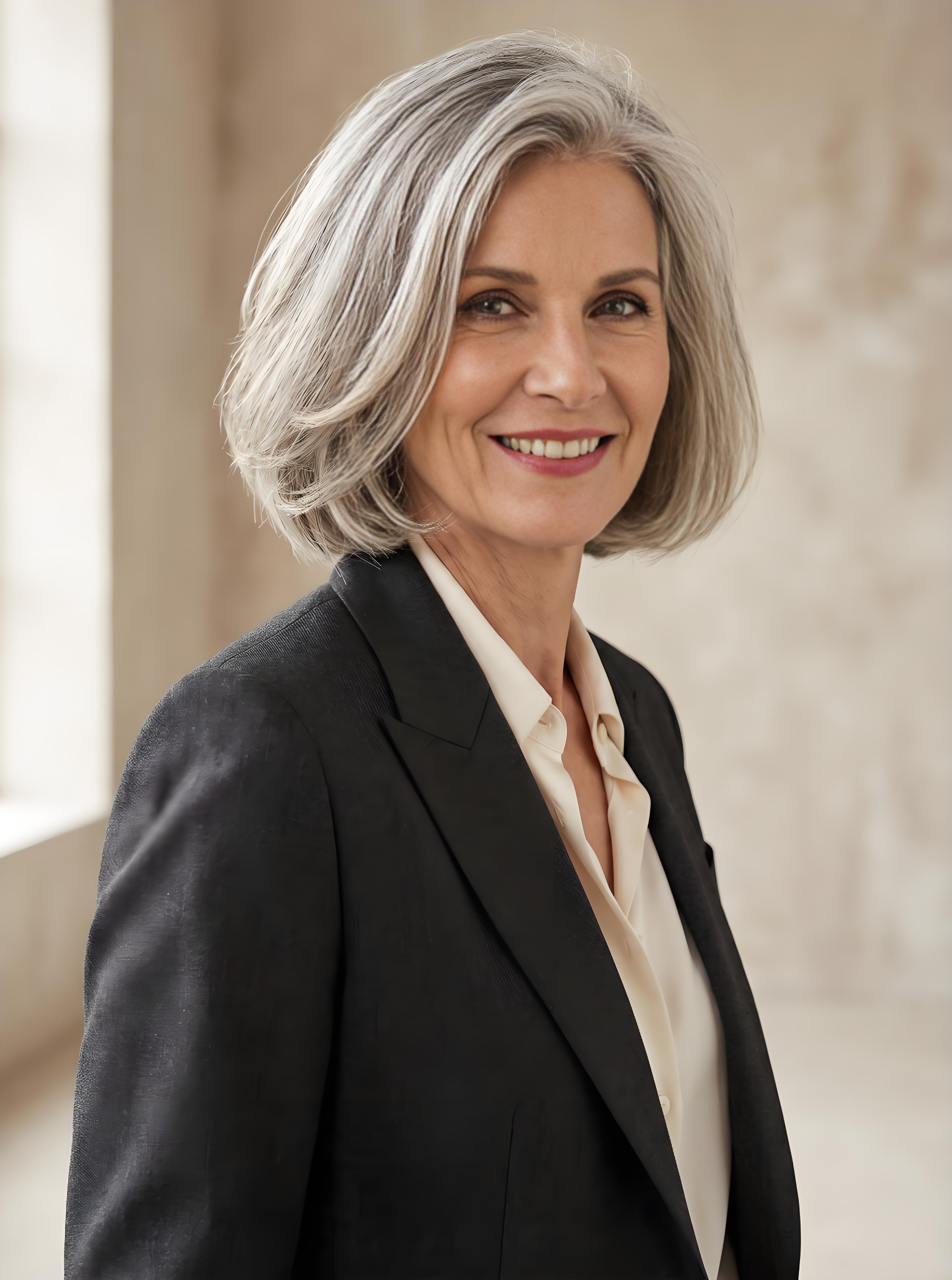 Graceful Volume Bob - elegant bob hairstyle for mature women