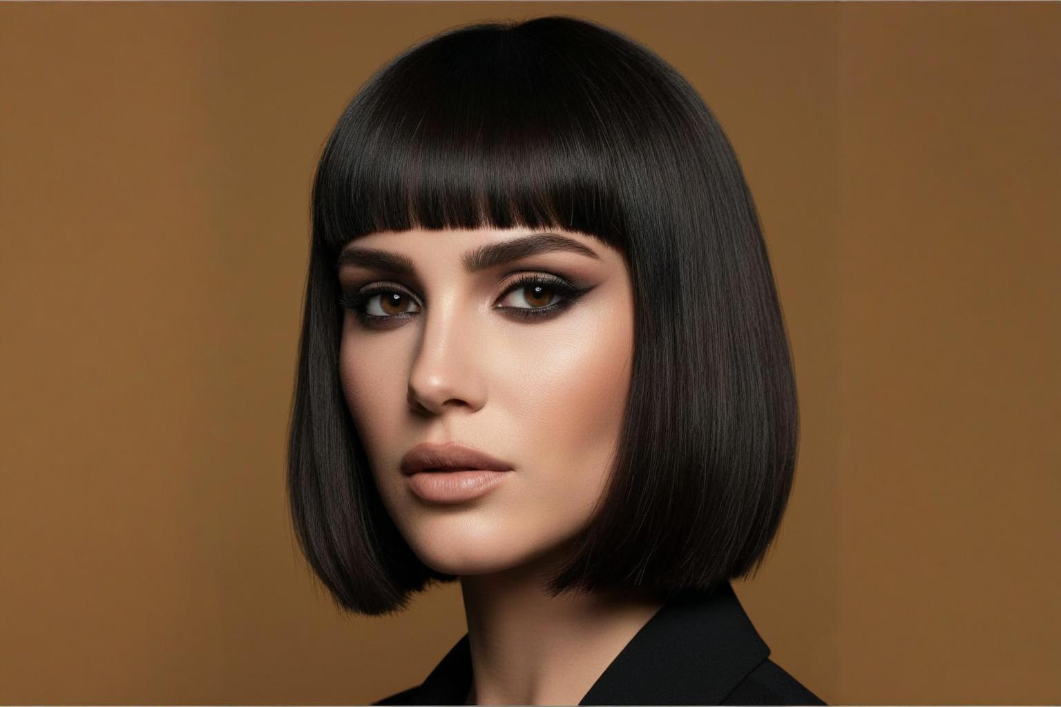 Heavy blunt bangs shortening oblong face shape 2026 trend