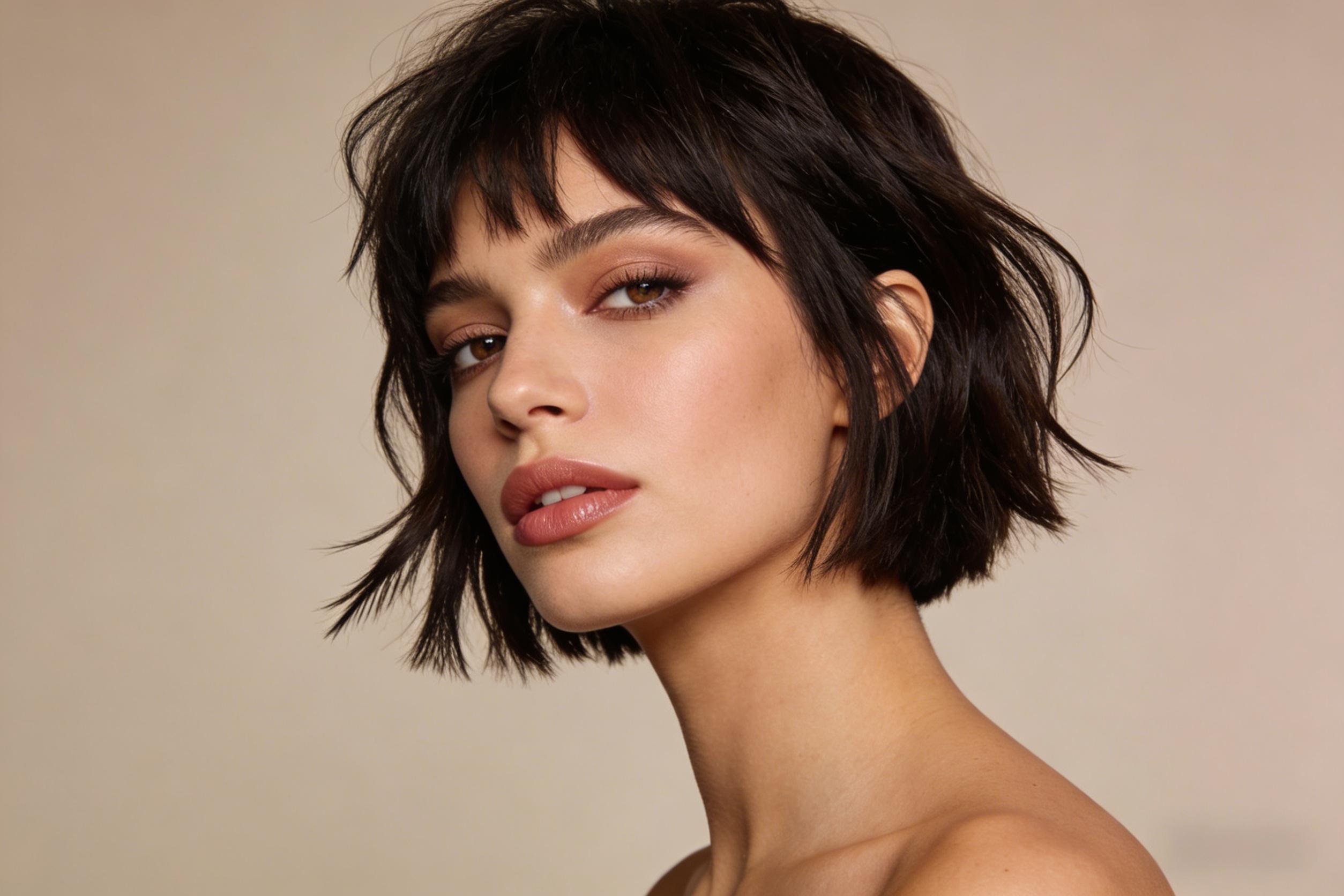 Oval face with textured pixie cut showing balanced proportions