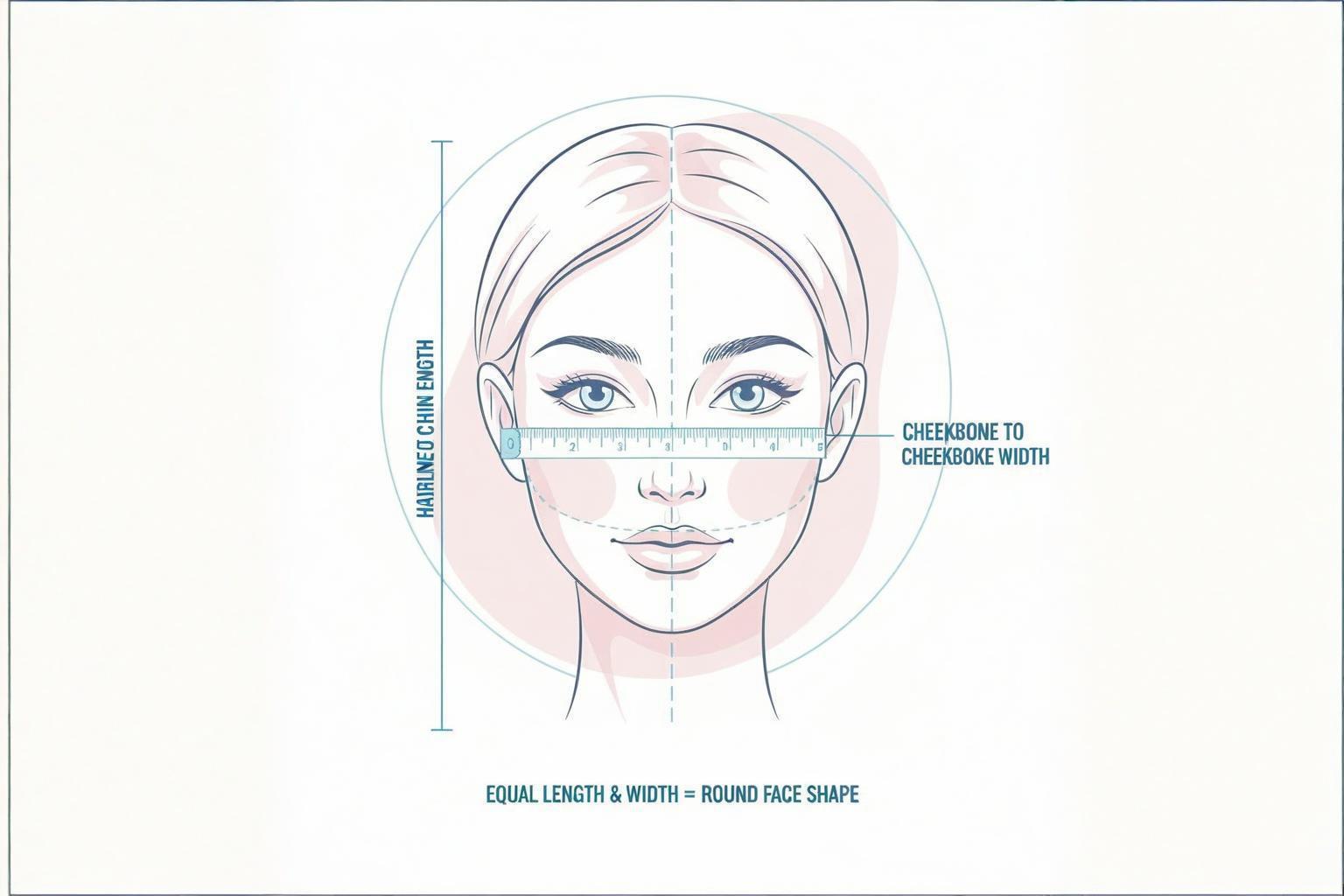 Diagram of round face measurements width vs length