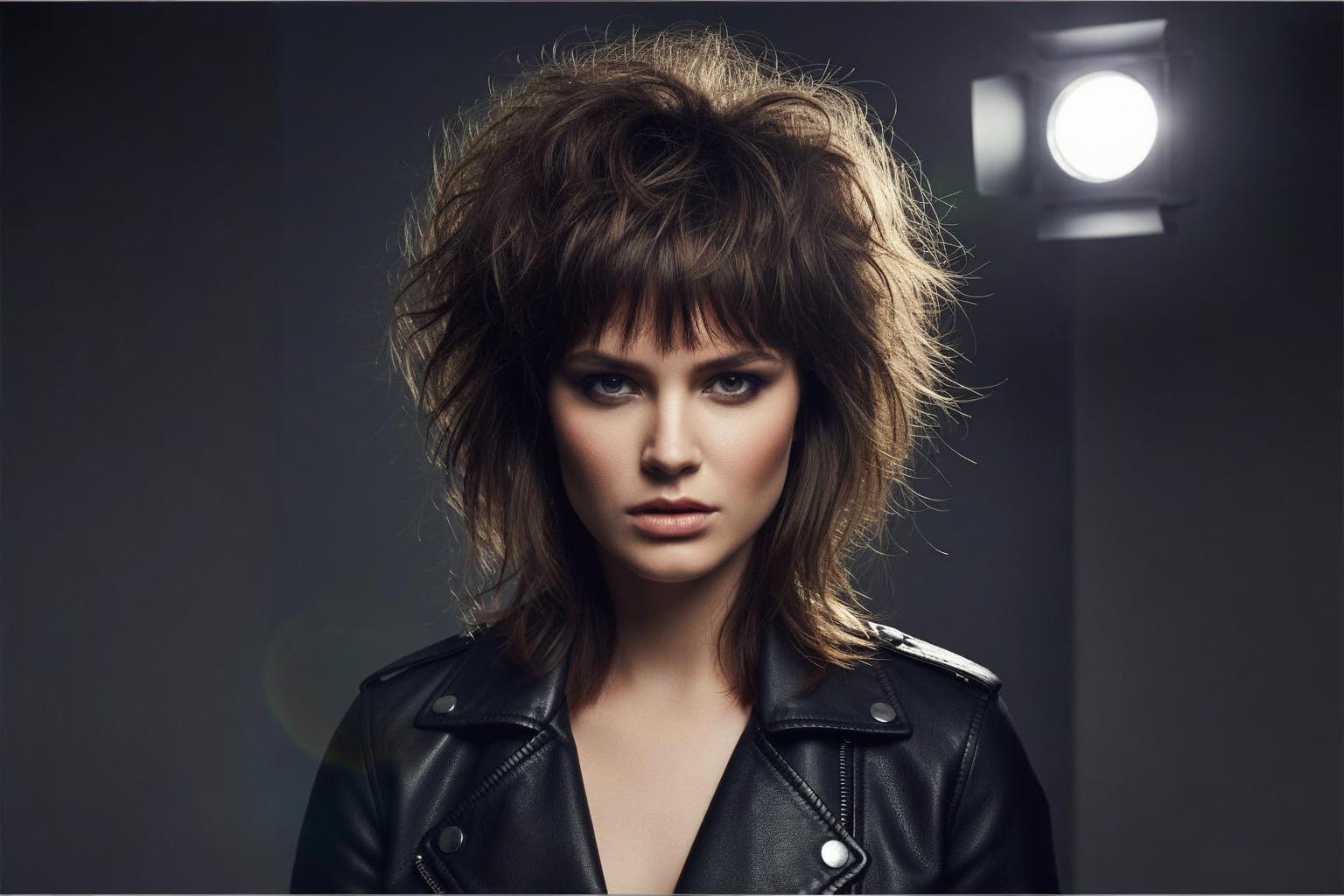 Modern Wolf Cut with crown volume for round face