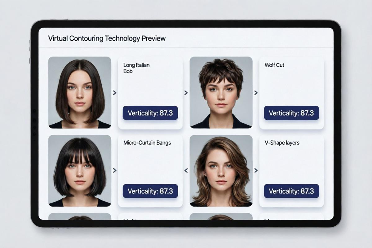 AI Hair Studio interface virtual try on round face