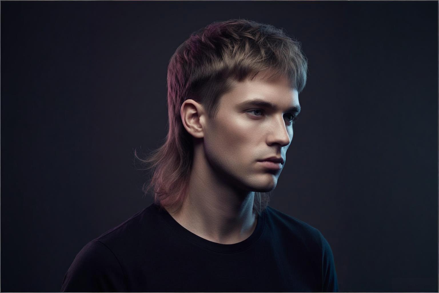 Modern soft mullet hairstyle for men with blended layers and longer back, subtle edgy look