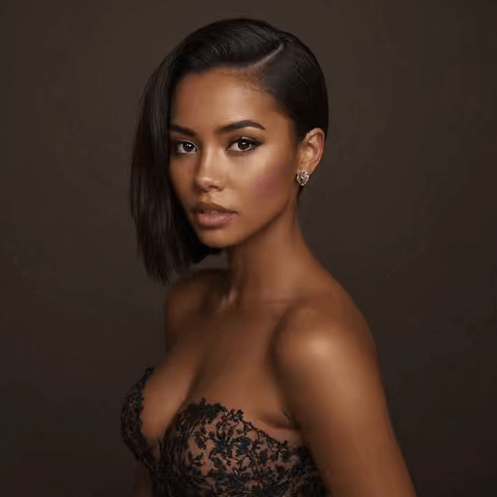 Woman trying virtual hairstyle animated preview