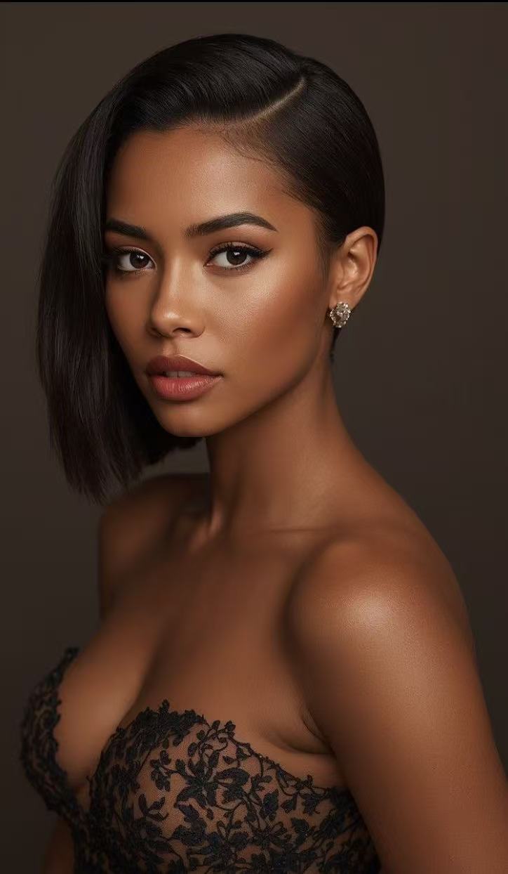 Woman trying virtual hairstyle