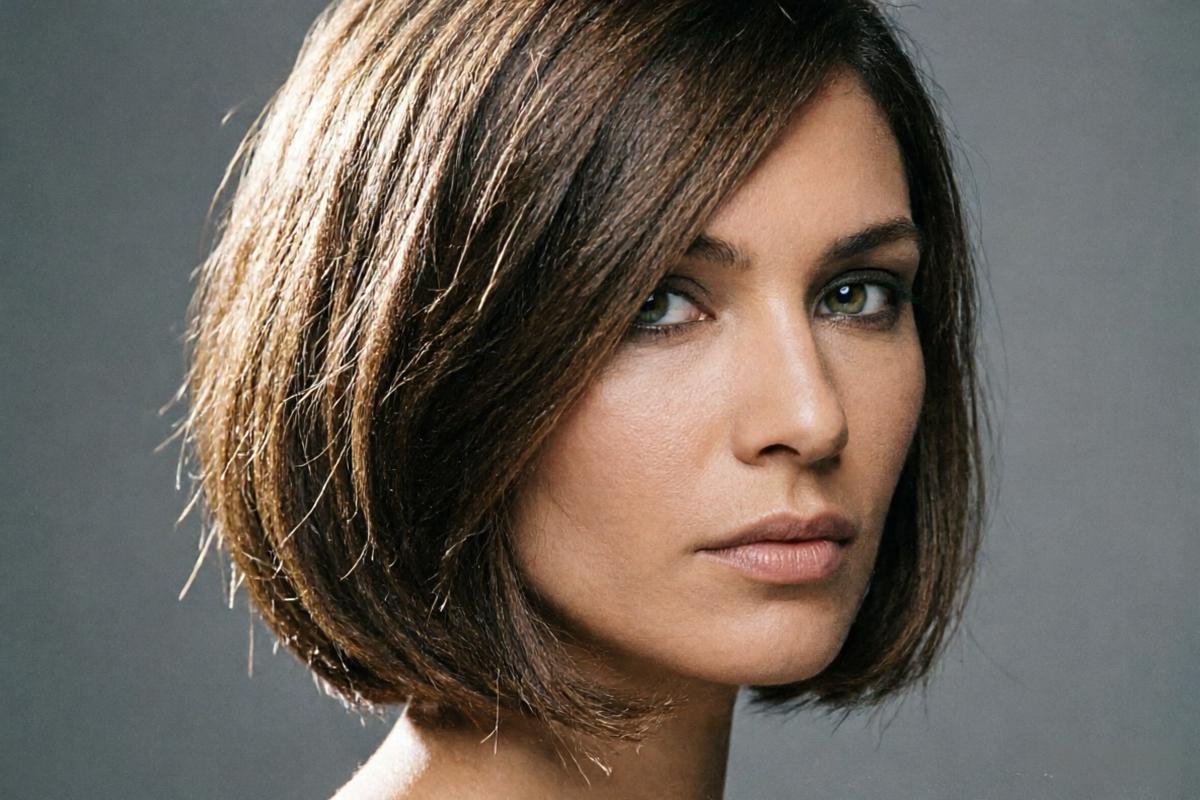 Side-Swept Power Bob for Triangle Face