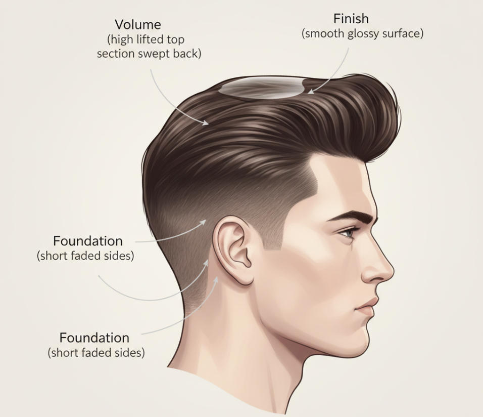 Pompadour educational illustration