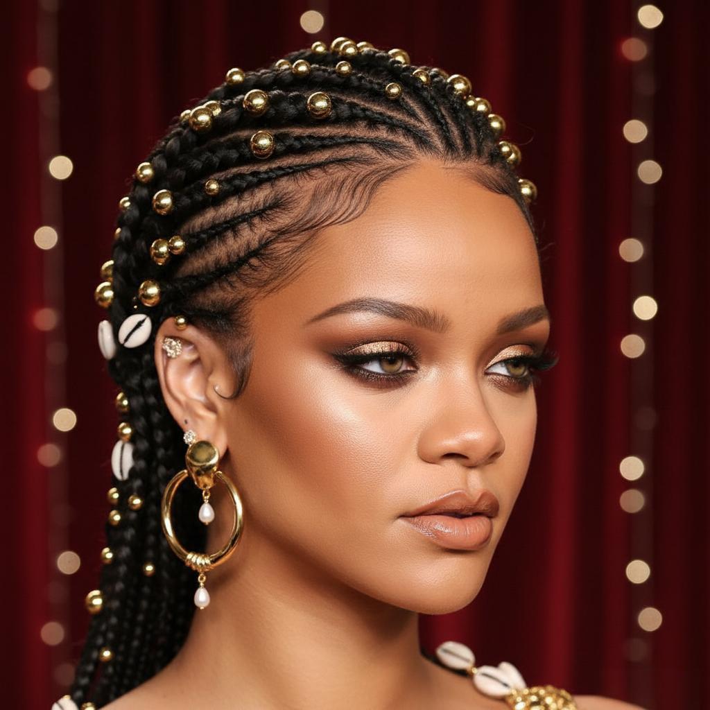 Rihanna's goddess braids at the 2026 Vanity Fair Oscar Party Rihanna at 2026 Vanity Fair Oscar Party with goddess braids